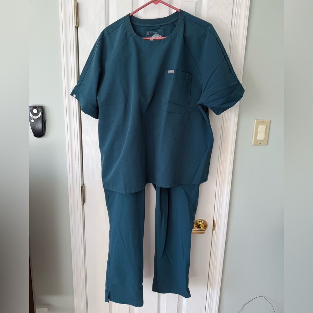 Figs Scrub Set XL in Caribbean Blue